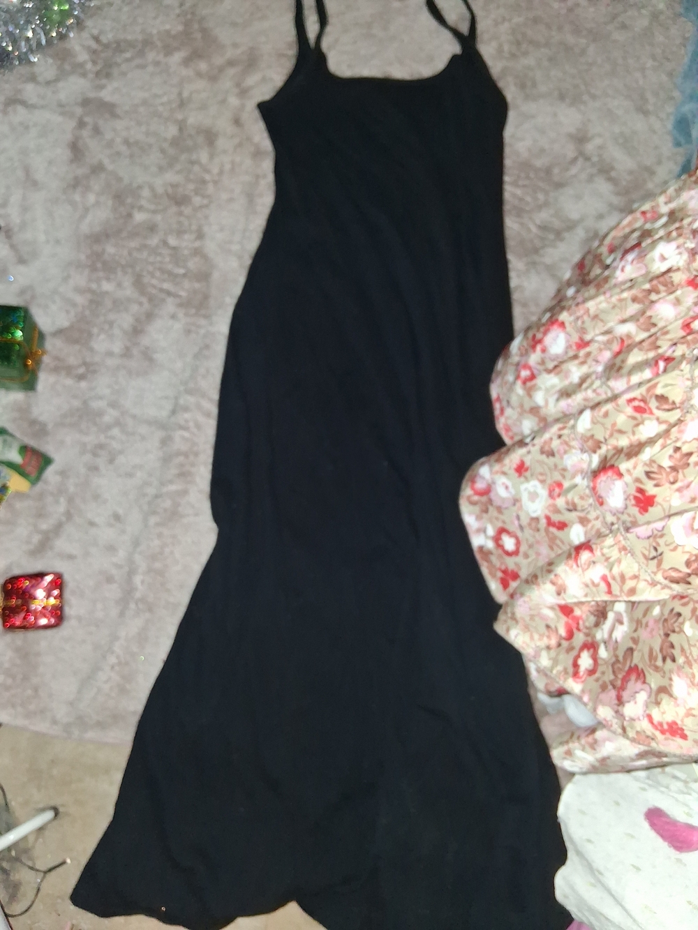 Old Navy Black Maxi Slip Dress with Spaghetti Straps